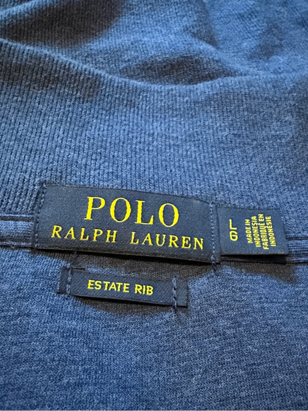 Polo Ralph Lauren Royal Blue Estate Rib Quarter Zip Cotton Micro Rib Sweater - Picture 3 of 4